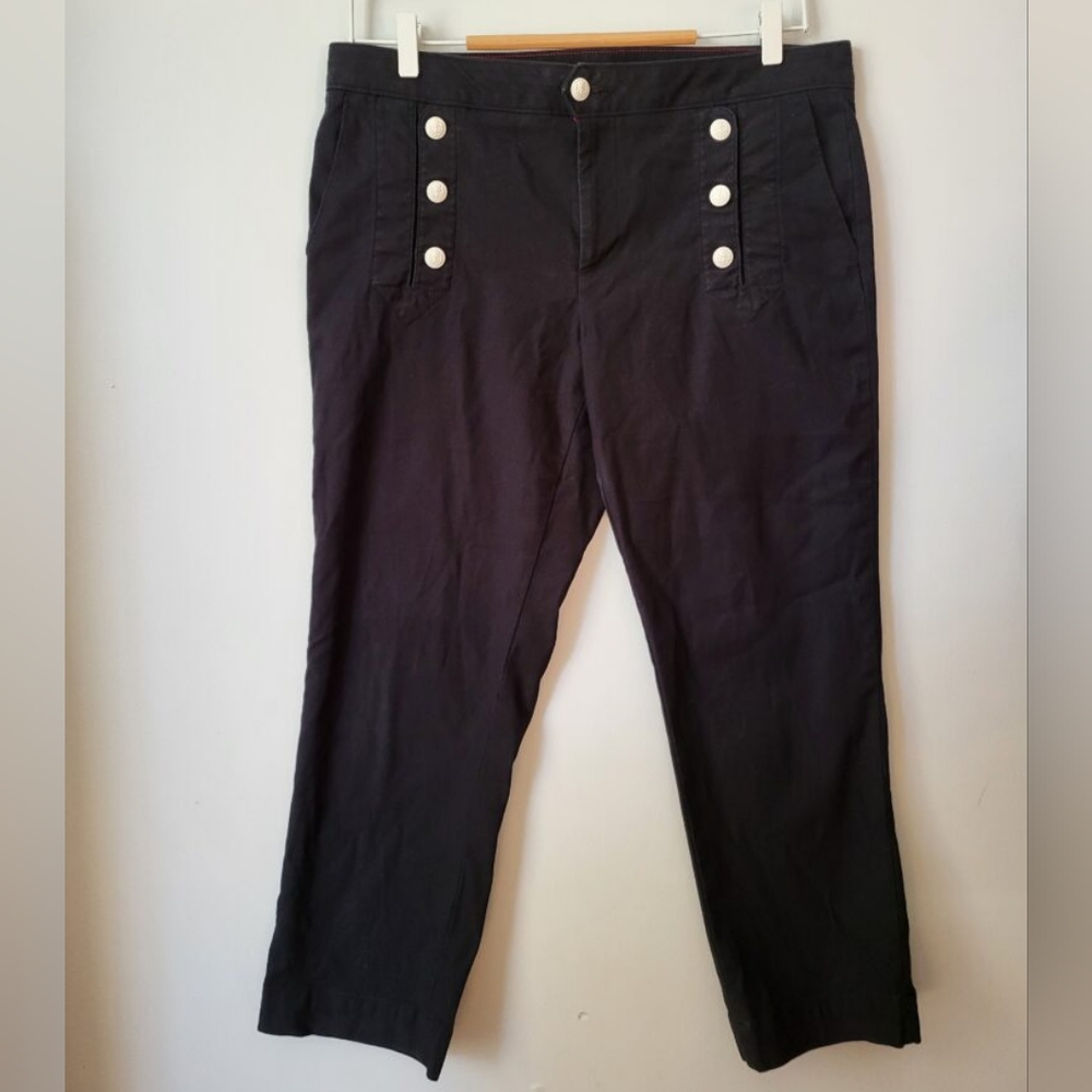 TOMMY HILFIGER Navy Button-Accent Pants